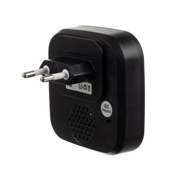 Wireless Doorbell with Temperature Display, LCD, Black