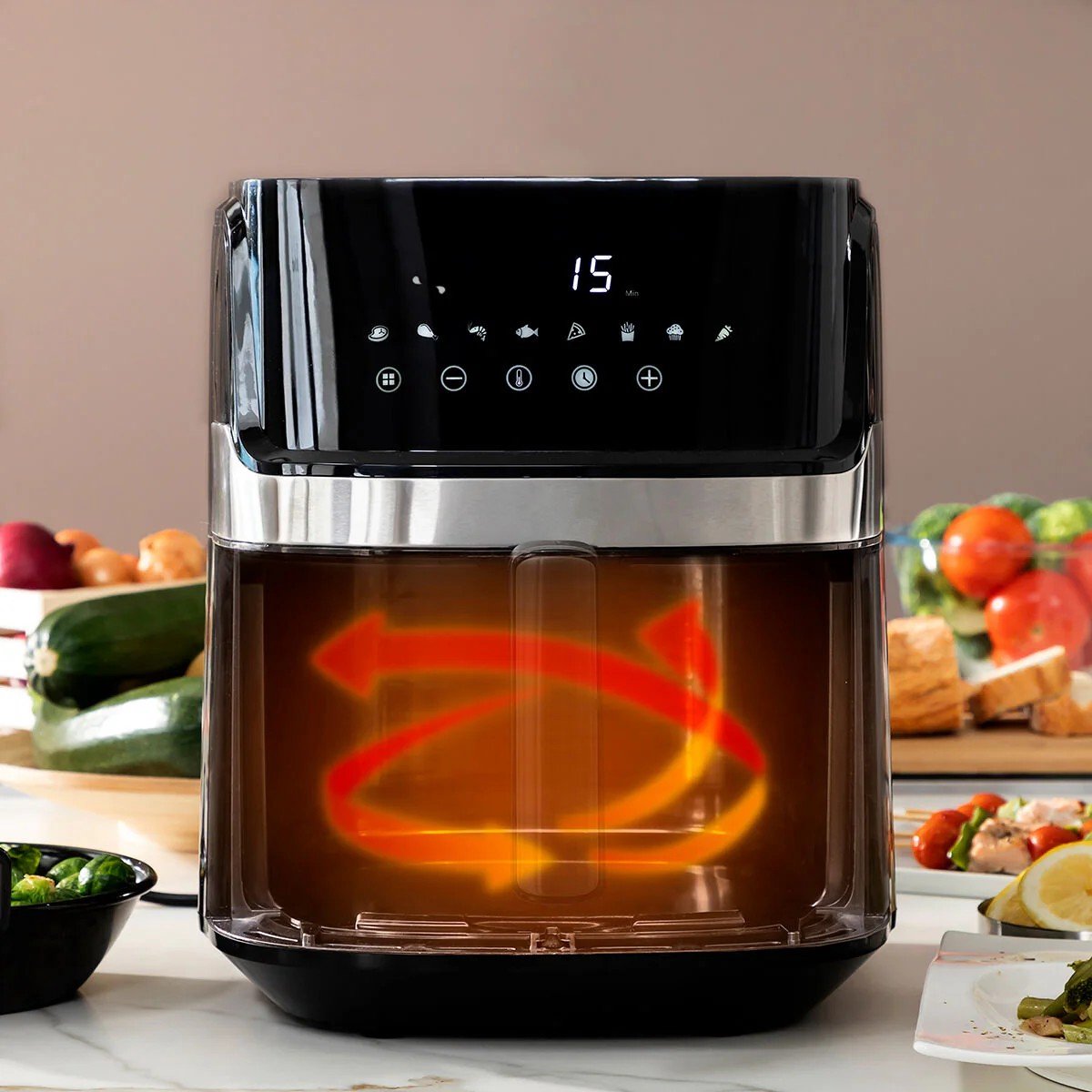6.5LT, 1700W, air fryer, digital display, Royalty Line