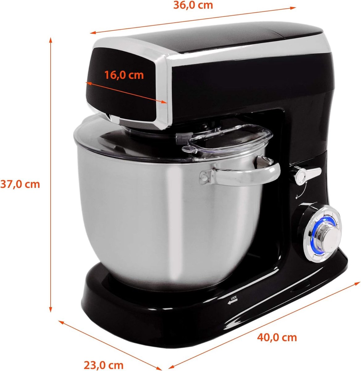 RoyaltyLine PKM2100BG Kitchen Machine – 2100W, 7.5L Bowl