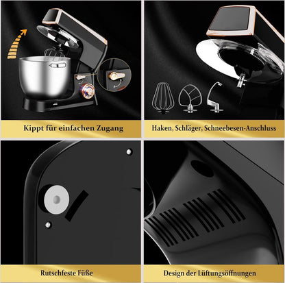 RoyaltyLine PKM2100BG Kitchen Machine – 2100W, 7.5L Bowl