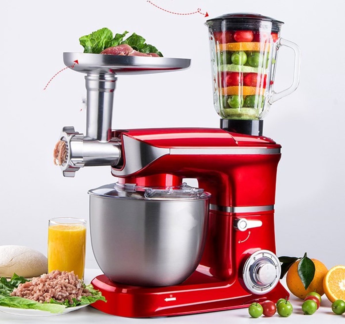 RoyaltyLine PKM1900.7BG 3-in-1 Stand Mixer – 1900W, 6.5L Bowl