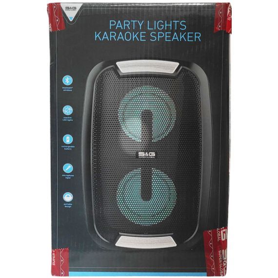 20W, Rechargeable Bluetooth speaker with USB/SD Card/FM Radio and LED lights