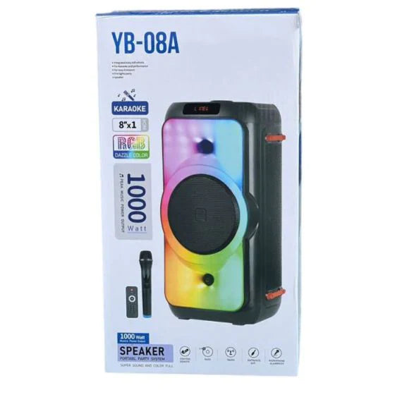 1000W, 8'' , karaoke Wireless Speaker, LED Lights