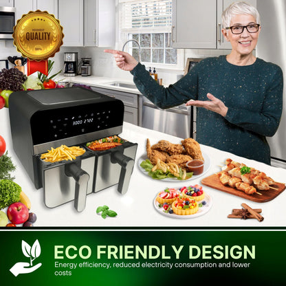 9LT, Double Basket Air Fryer, 2400W, Comfy Nest