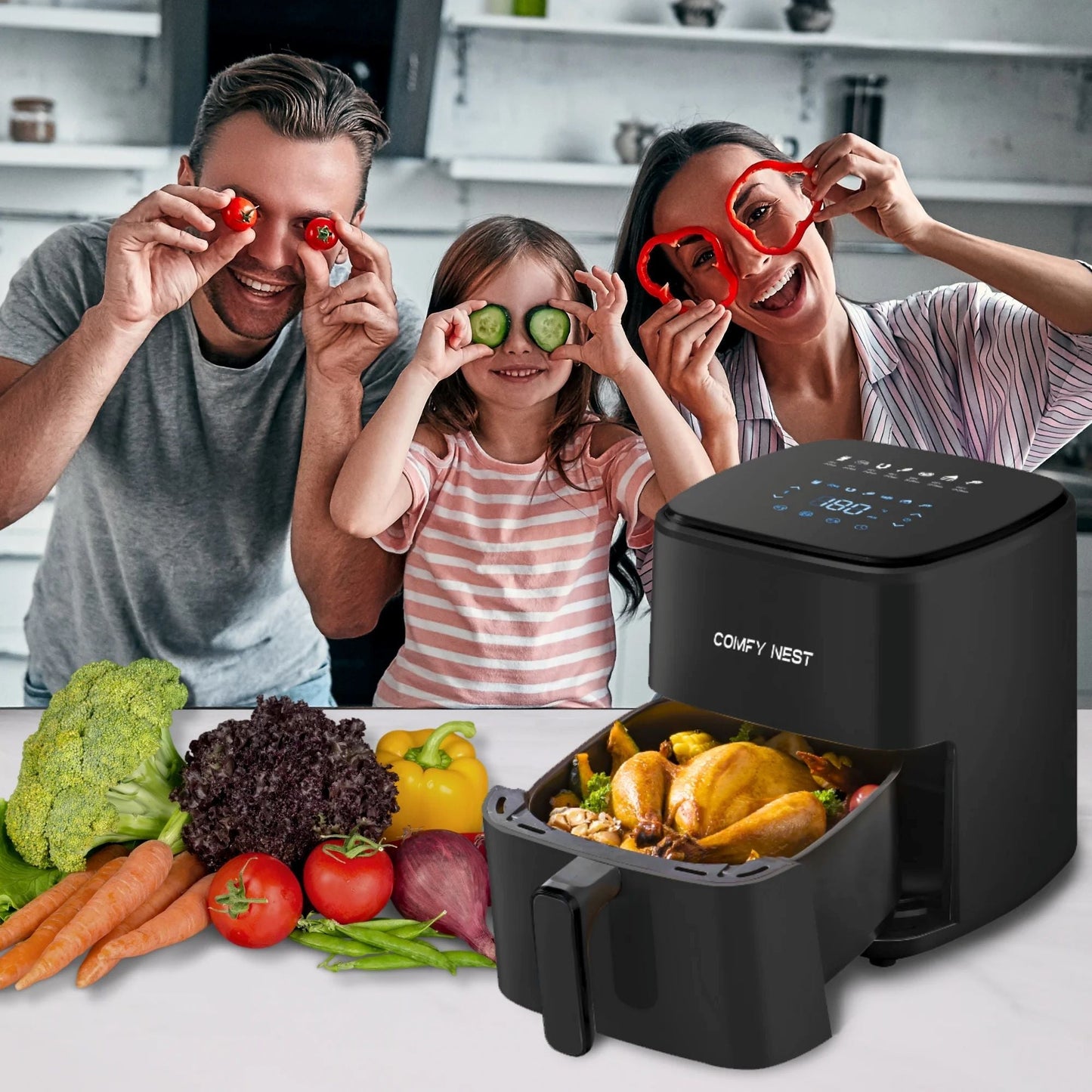 5lt, digital air fryer, 1400w, Comfy Nest CN-06191
