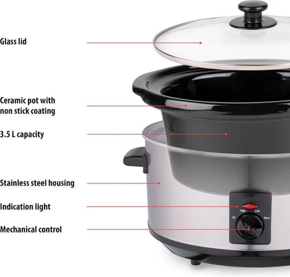 3.5LT, slow cooker, ceramic pot, Royalty Line