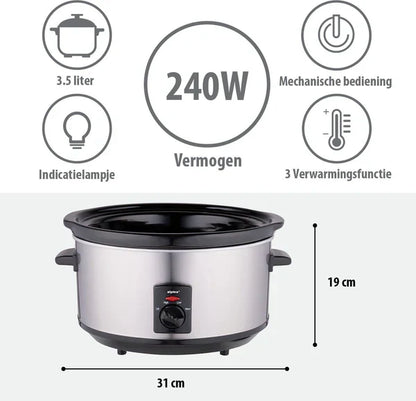 3.5LT, slow cooker, ceramic pot, Royalty Line