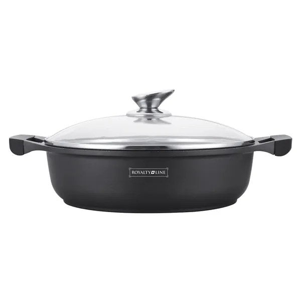 RoyaltyLine BR34M Shallow Casserole Pot – 34cm, 7L