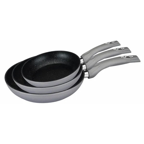 RoyaltyLine FM3F Frypan Set – 20/24/28cm Silver Marble