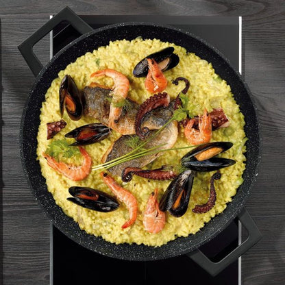 RoyaltyLine MP40M Paella Pan – 40cm Marble Non-Stick