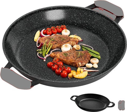 RoyaltyLine MP40M Paella Pan – 40cm Marble Non-Stick