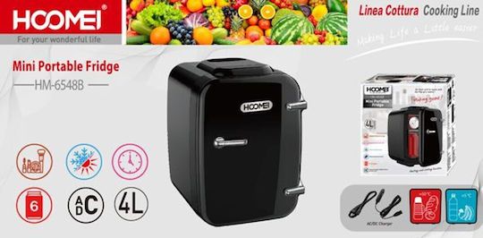 4lt, portable fridge, 12v-220v, Hoomei HM-6548-B