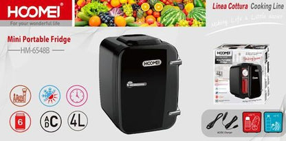 4lt, portable fridge, 12v-220v, Hoomei HM-6548-B