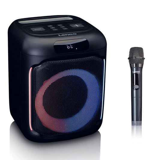 100W, Portable Speaker, Splashproof, with Microphone, LENCO PA-101BK