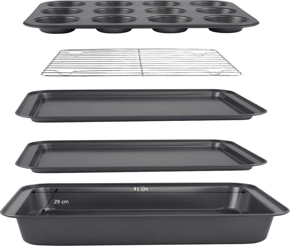 Royalty Line 5RB 5-Piece Bakeware Set – 4 Trays & Rack