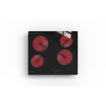 4*Burners, vitroceramic, electric hob, black, CROWN PVT604C