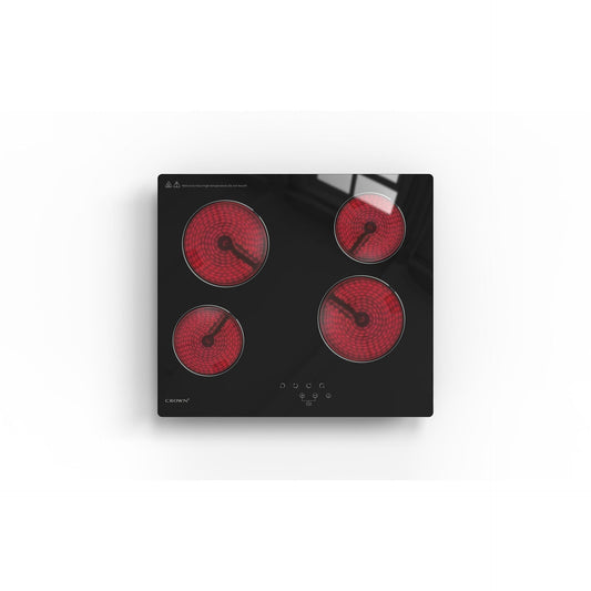 4*Burners, vitroceramic, electric hob, black, CROWN PVT604C
