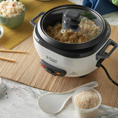 0.8Ltr Rice Cooker, 300W, Black/White