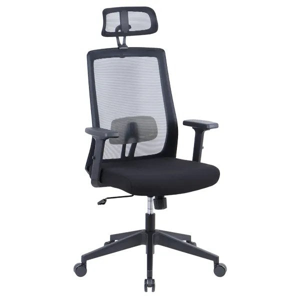 Belem Athena Office Chair – Black Fabric, Adjustable Armrests