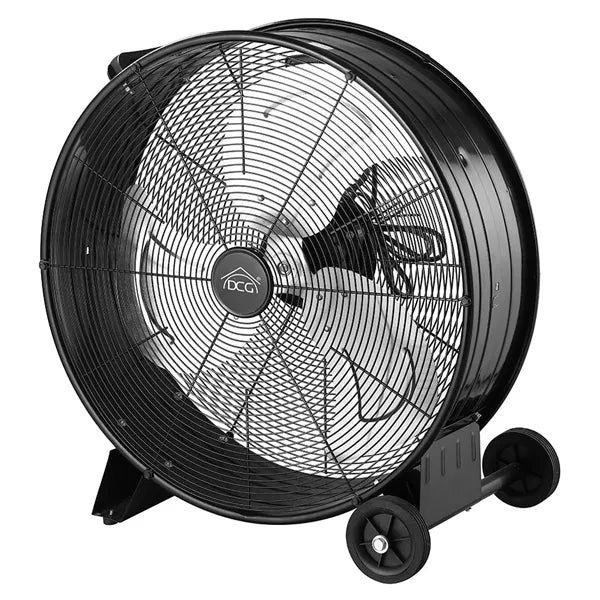 240W, 66cm Floor Fan, Industrial High Velocity, Metal Blades, Black