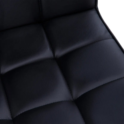 Ergonomic Office Chair in Black PU Leather, Study Chair with 5 Swivel Wheels, Padding and Adjustable Height, 52.5x54x84-99cm