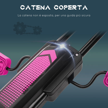 Pedal Go Kart for Kids Ages 5-12 with Adjustable Seat, Metal and PP 121x58x61 cm, Pink and Black
