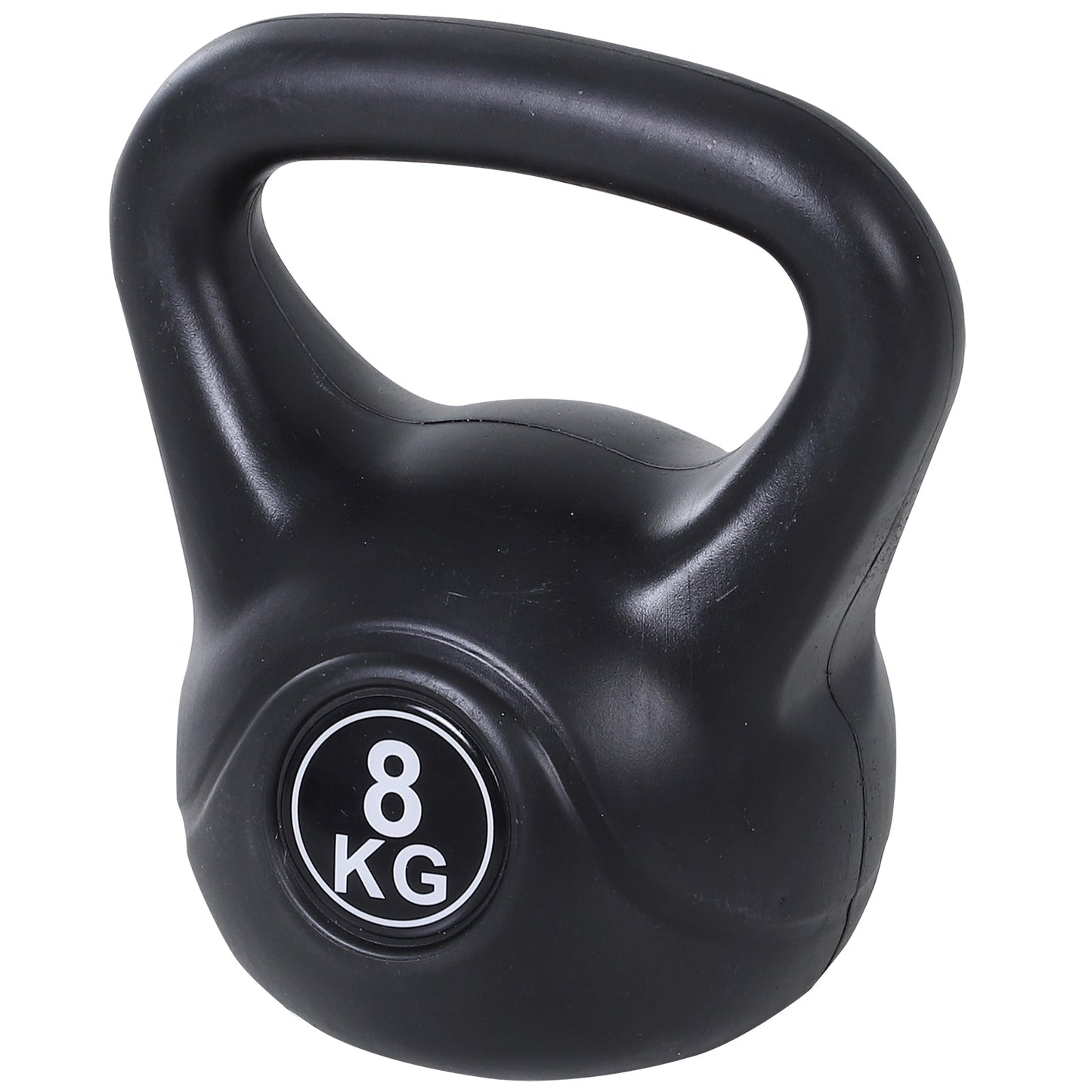 8kg Kettlebell for Sports and Fitness with Flat Base and Handle, Kettlebell Weights for Home Gym Training, 22x17x24 cm, Black