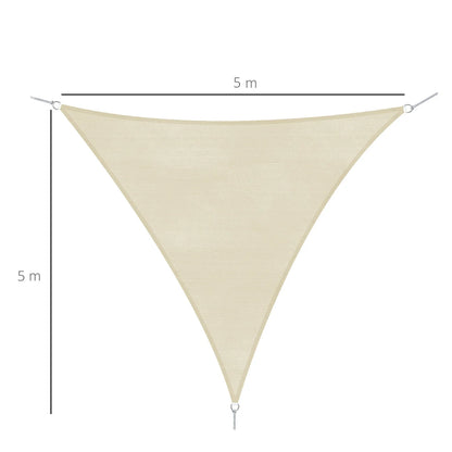 Triangle Sail Shade 5×5×5 m HDPE Fabric – Cream, 90% UV Block, Water Resistant