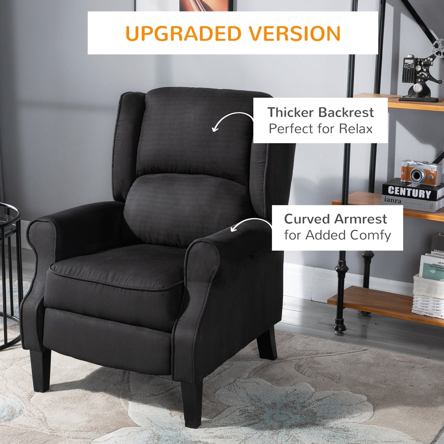 Reclining Massage Relax Chair with Remote Control, 78x83x101cm, Black