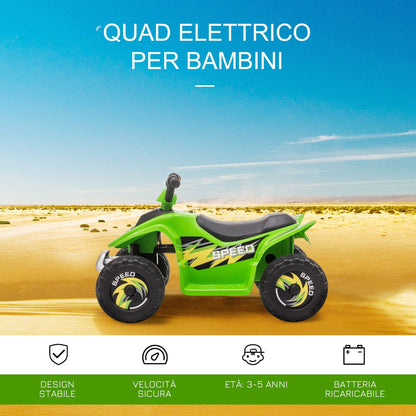 Quad for electric children with rechargeable 6V - green battery