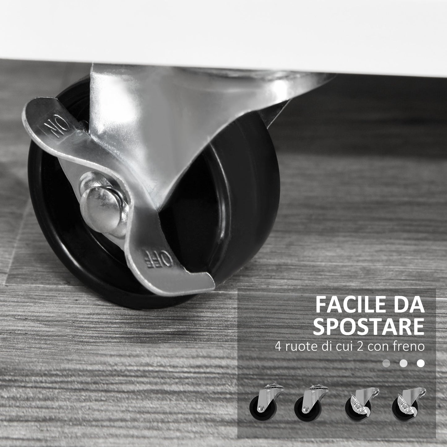 Printer Stand with Drawers, Multipurpose Cabinet for Office and Home, White, 100x35x65cm