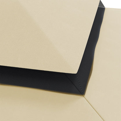 Replacement Canopy for Garden Gazebo 3x3m with 2-Tier Roof in Beige Polyester