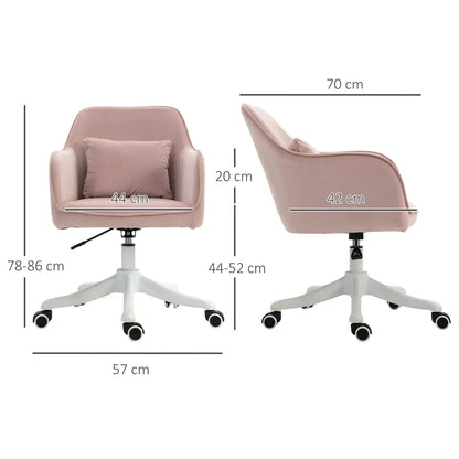 Pink Massage Office Chair with Cushion, USB Power & Lumbar Support