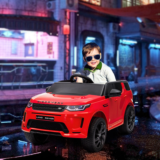 Electric Ride-On Car for Kids Licensed Land Rover with Headlights, Horn and Belt, 106x65.5x51 cm, Red