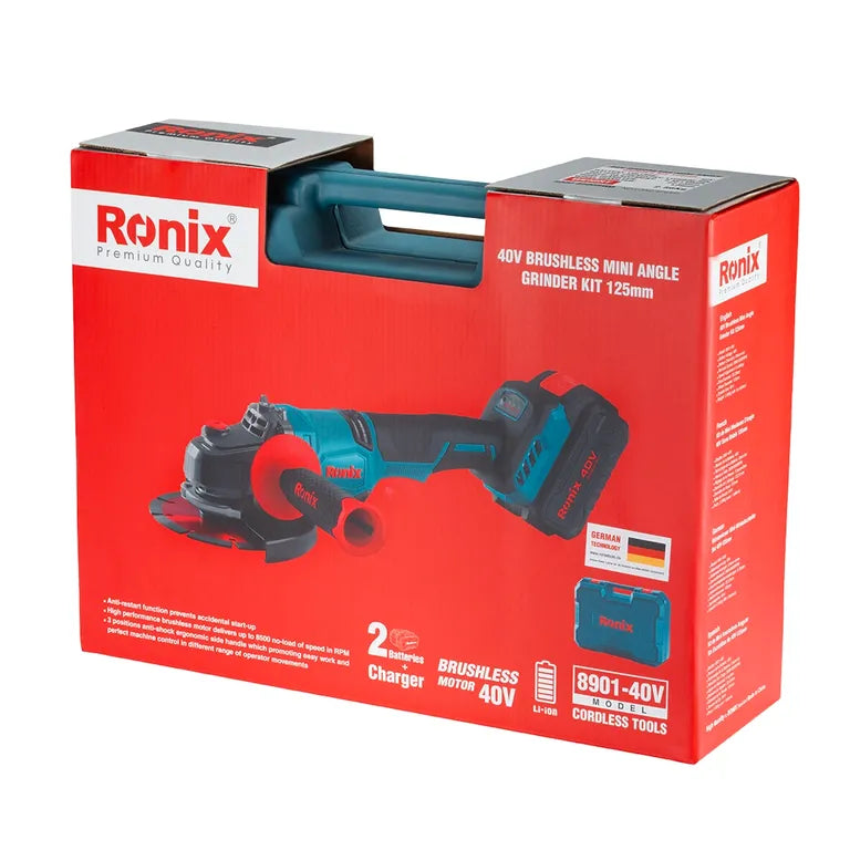 40v Brushless Cordless mini angle grinder kit 125mm