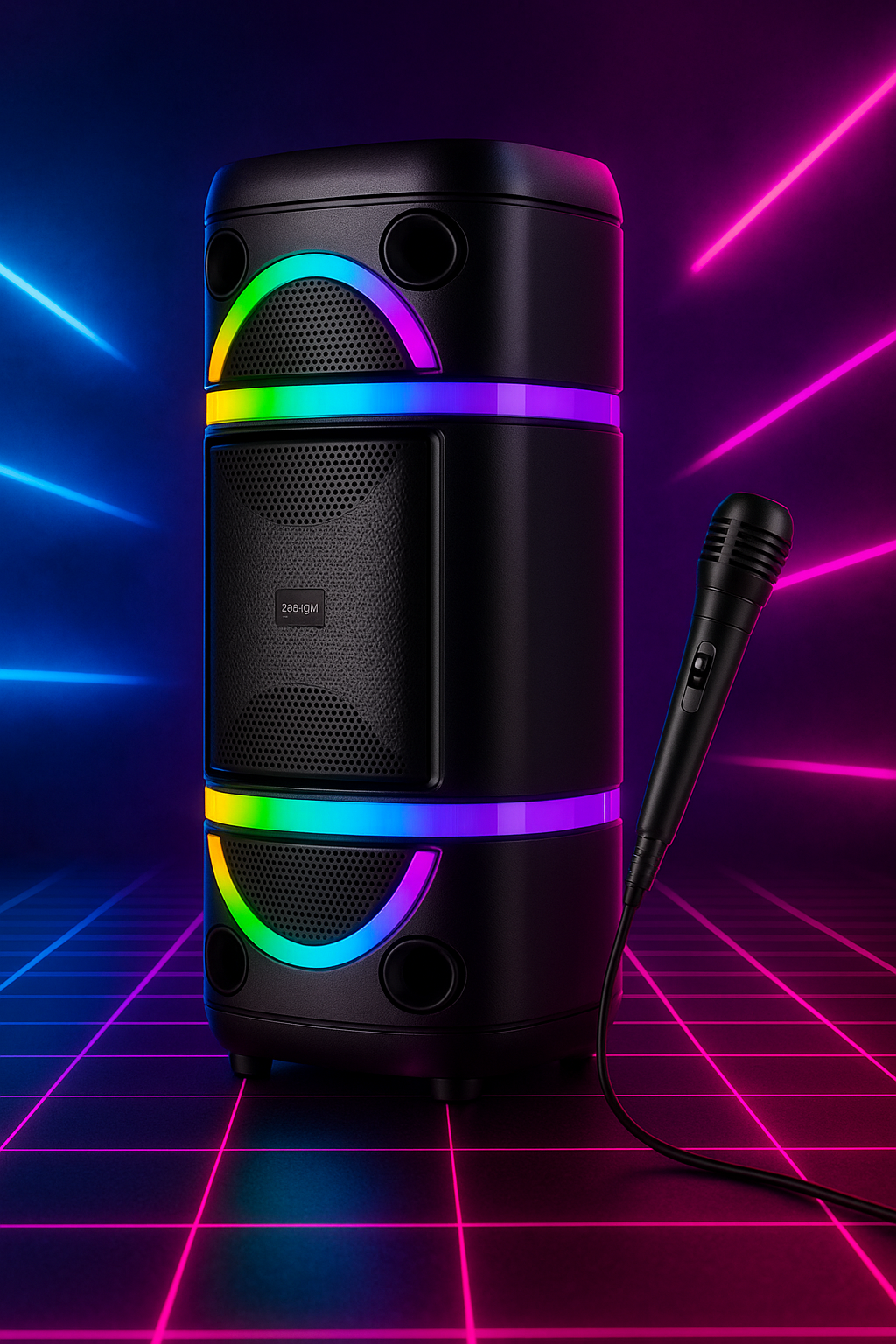 2x8" 40W Rechargeable Speaker with LED Lights & Microphone – KK-8207