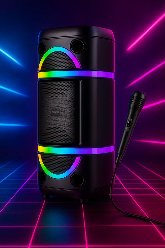 2x8" 40W Rechargeable Speaker with LED Lights & Microphone – KK-8207