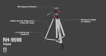 1560mm, aluminium, laser meter tripod, RONIX RH-9590