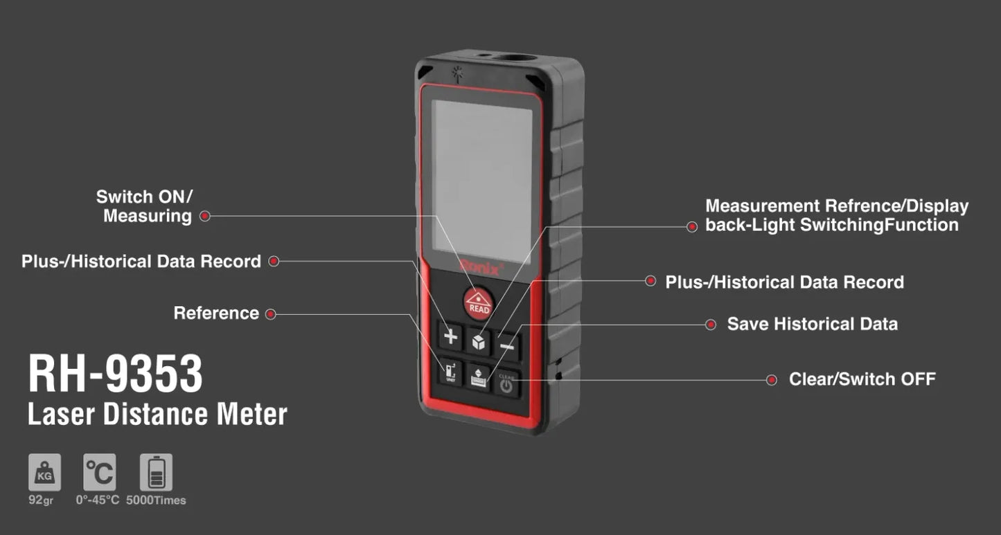 100mt,  laser distance meter, RONIX RH-9353