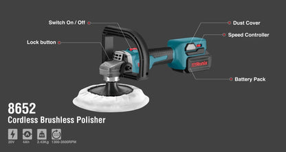 20V, cordless polisher, RONIX 8652