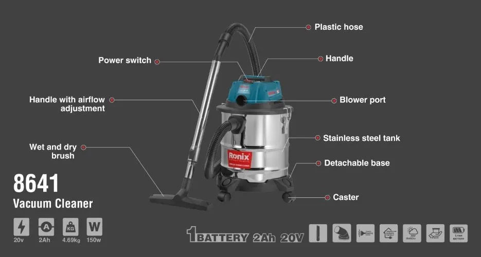 Cordless, vacuum cleaner, RONIX 8641