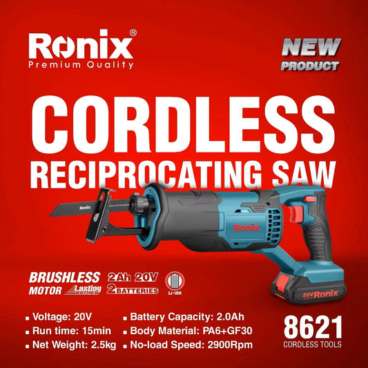 20V Cordless Reciprocating Saw, RONIX 8621