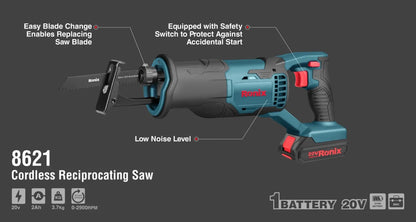 20V Cordless Reciprocating Saw, RONIX 8621