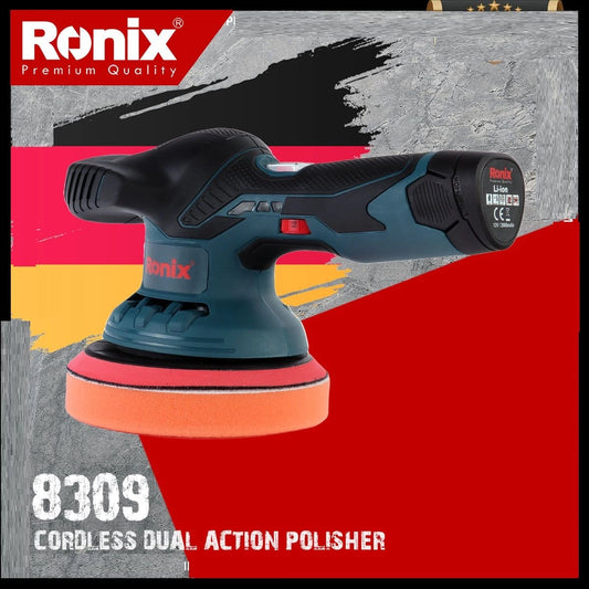 12V, cordless, dual action polisher, 150mm, RONIX 8309