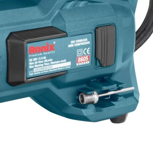 20V, cordless mini compressor, RONIX 8605