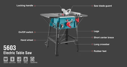 2000W, electric table saw, steel, RONIX 5603
