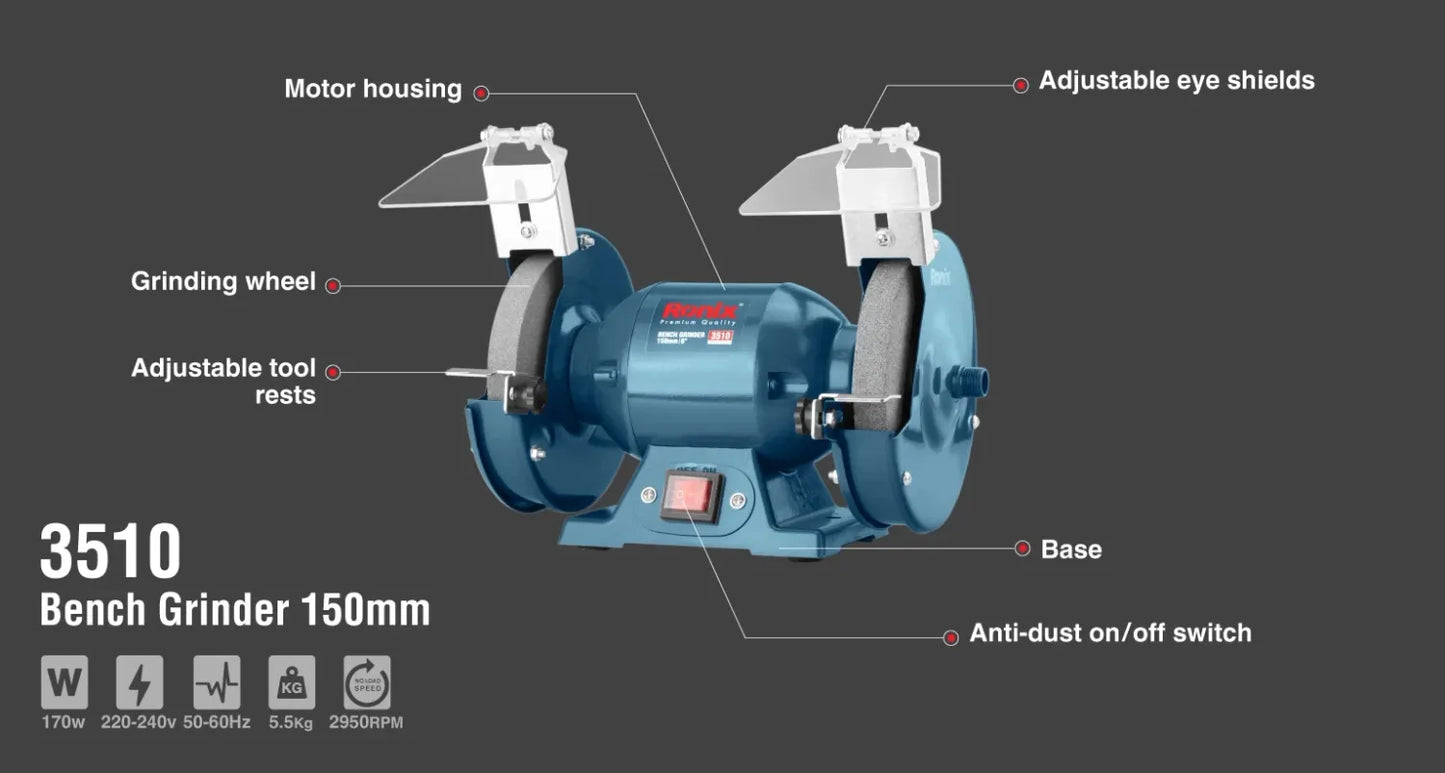 170w, bench grinder, RONIX 3510