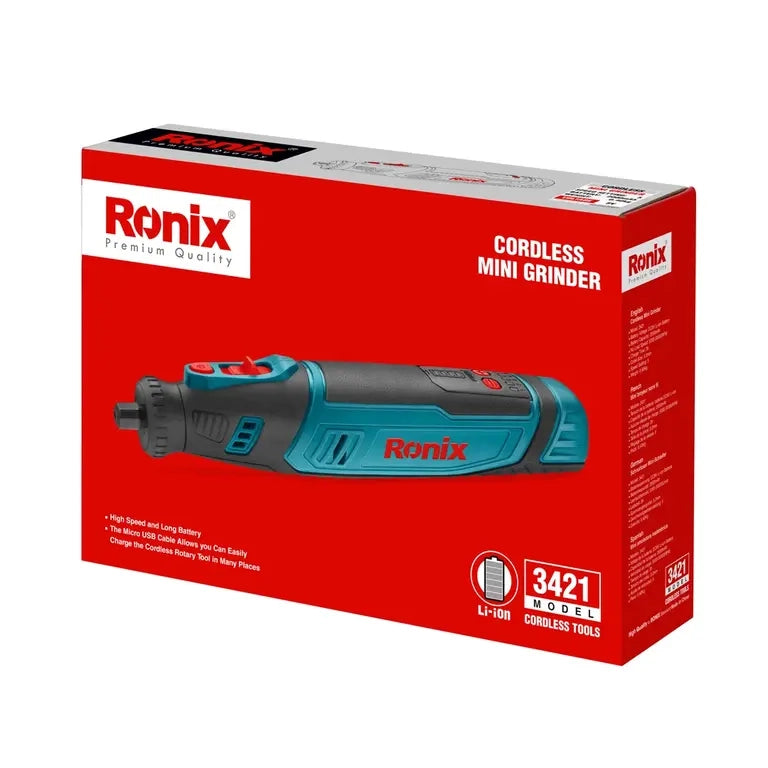 8V, mini grinder kit, cordless, RONIX 3421