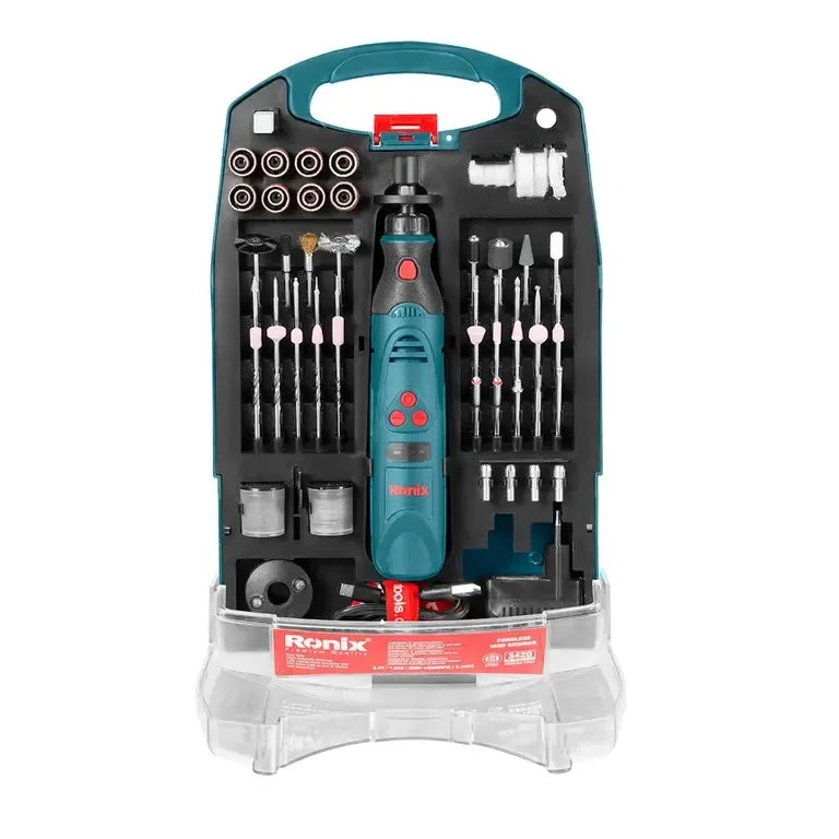 3.6V, cordless, rotary tool kit, carrying case, RONIX 3420