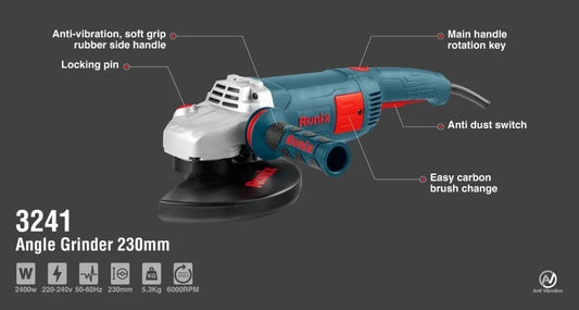 2400W-230mm, angle grinder, RONIX 3241